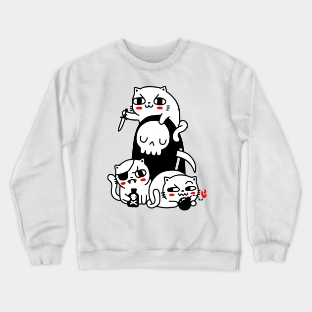 Death Is A Cat Person Crewneck Sweatshirt by obinsun